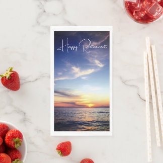 Serviette En Papier Bonne retraite Tropical Beach Sunset Custom