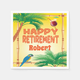 Serviette En Papier Bonne retraite tropicale tiki luau