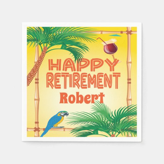 Serviette En Papier Bonne retraite tropicale tiki luau (Devant)