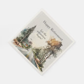 Serviette En Papier Bonne retraite Watercolor Road (Coin)