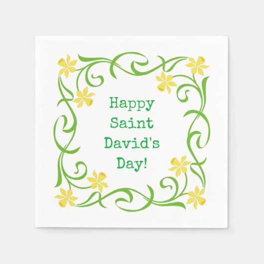 Serviette En Papier Bonne Saint David's Day (Devant)