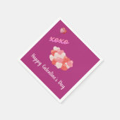 Serviette En Papier Bonne Saint-Galentin XOXO Ballons roses (Coin)