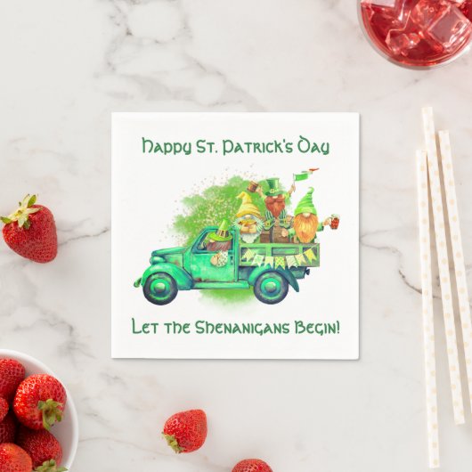 Serviette En Papier Bonne Saint Patrick, que les Shenanigans commencen (En situation)