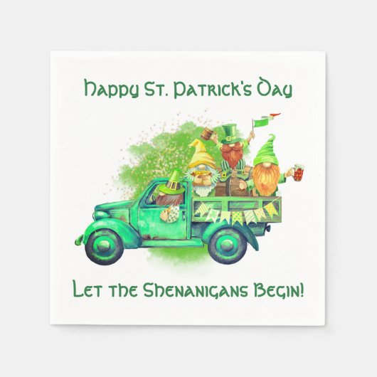 Serviette En Papier Bonne Saint Patrick, que les Shenanigans commencen (Devant)