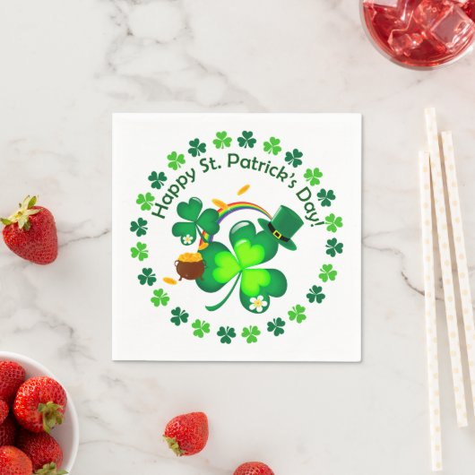 Serviette En Papier Bonne Saint Patrick's Day (En situation)