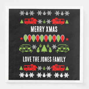 Serviette En Papier Bonne saison de Noël caravane