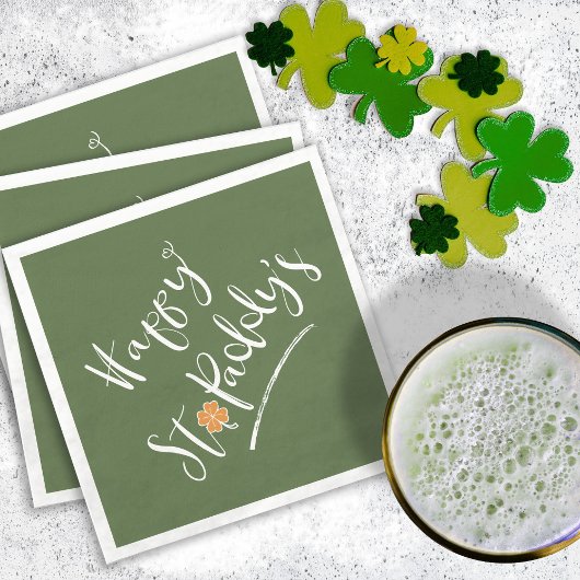Serviette En Papier Bonne St. Paddy's Orange Shamrock ID336