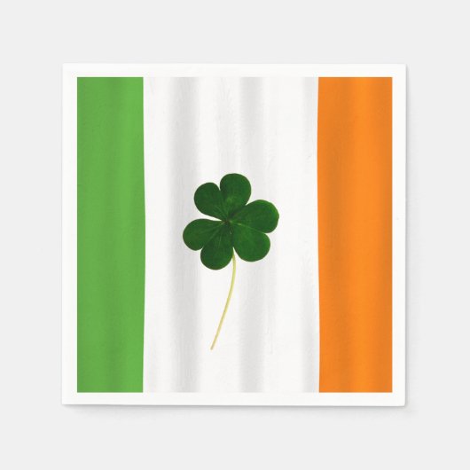 Serviette En Papier Bonne St. Patrick's Day Irlandais Drapeau Shamrock (Devant)