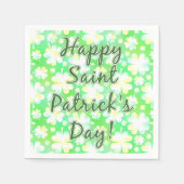 Serviette En Papier Bonne St Patrick's Day Shamrocks Aquarelle rétro (Devant)