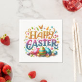 Serviette En Papier Bonne typographie de Pâques en Parties scintillant (En situation)