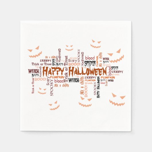Serviette En Papier Bonne typographie d'Halloween (Devant)