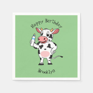 Serviette En Papier Bonne vache avec dessin animé de biberon