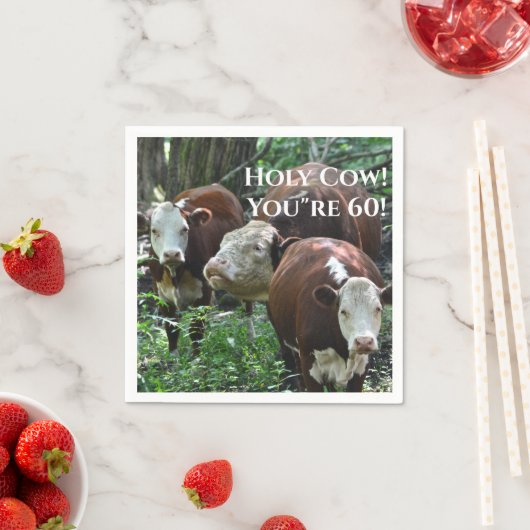 Serviette En Papier Bonne vache d'anniversaire ! (En situation)