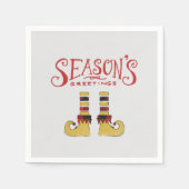 Serviette En Papier Bonnes Fêtes Elf Chaussures (Devant)