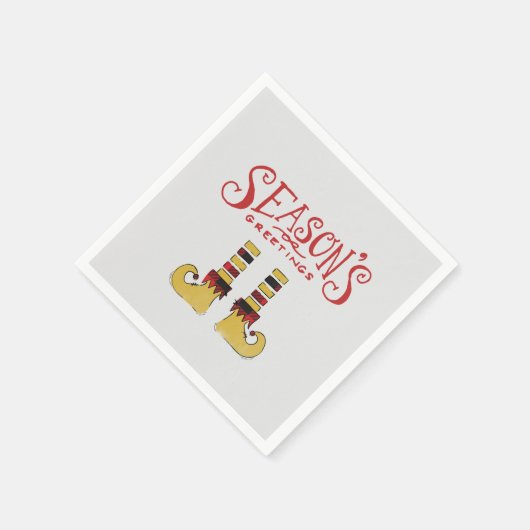 Serviette En Papier Bonnes Fêtes Elf Chaussures (Coin)