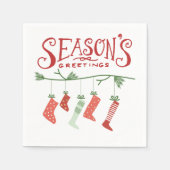 Serviette En Papier Bonnes Fêtes et objets de Noël (Devant)