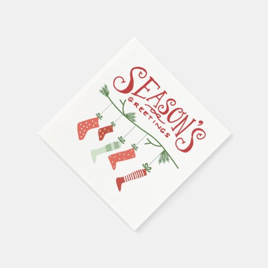 Serviette En Papier Bonnes Fêtes et objets de Noël (Coin)