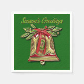 Serviette En Papier Bonnes Fêtes Gold Christmas Bell Napkins (Devant)