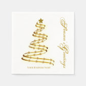 Serviette En Papier Bonnes Fêtes Gold Tree étoiles Abstrait (Devant)