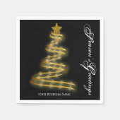 Serviette En Papier Bonnes Fêtes Gold Tree étoiles Abstrait (Devant)