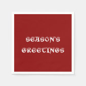 Serviette En Papier Bonnes Fêtes Papier rouge foncé Napkin (Devant)
