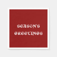 Bonnes Fêtes Papier rouge foncé Napkin