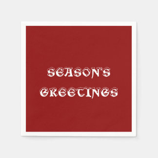 Serviette En Papier Bonnes Fêtes Papier rouge foncé Napkin