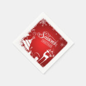 Serviette En Papier Bonnes Fêtes papier serviettes | Rouge, Cerf blanc (Coin)