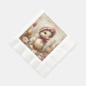 Serviette En Papier Bonnet rose de Pâques Tulipes Daisis (Coin)