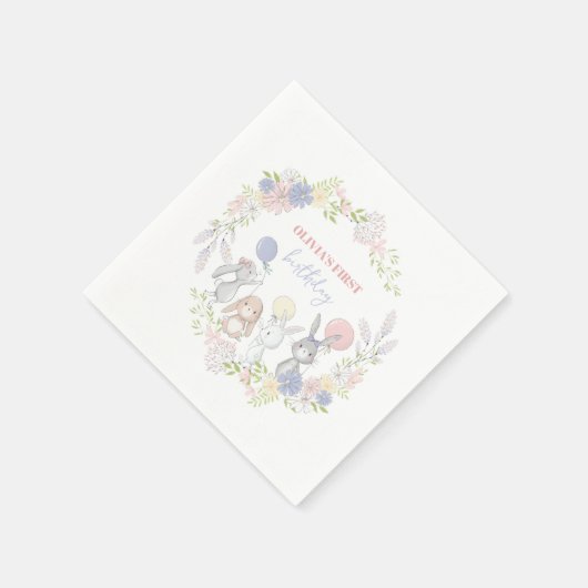 Serviette En Papier Bonny printemps fleurie d'anniversaire serviettes (Coin)