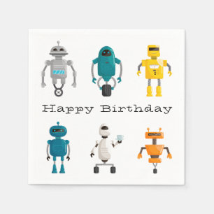 Serviette En Papier Bons Robots Droids Joyeux anniversaire