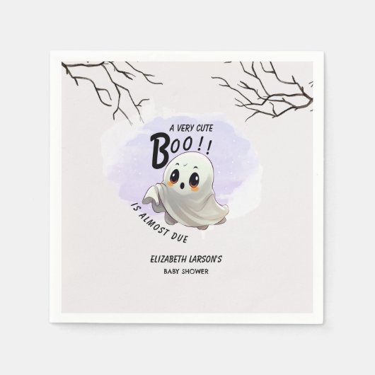 Serviette En Papier Boo Baby shower Halloween thème Mignonne fête (Devant)