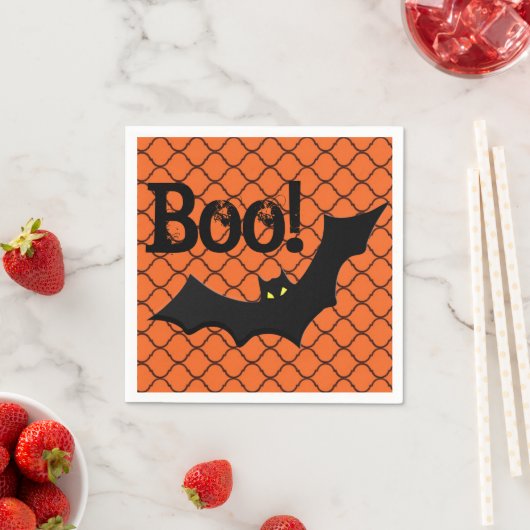 Serviette En Papier Boo ! Bat Halloween (En situation)