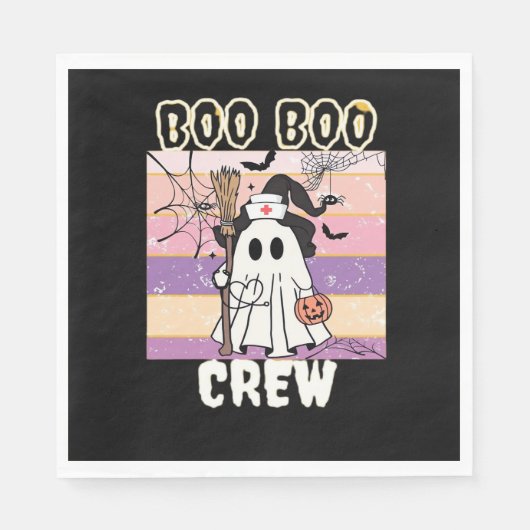 Serviette En Papier Boo Boo Crew Halloween Ghost Nurse Essential T-Shi (Devant)