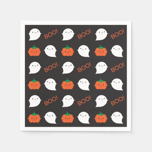 Serviette En Papier Boo ! C'est Halloween (Devant)