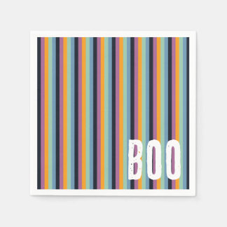 Serviette En Papier Boo Couleurs Muet Halloween Stripes