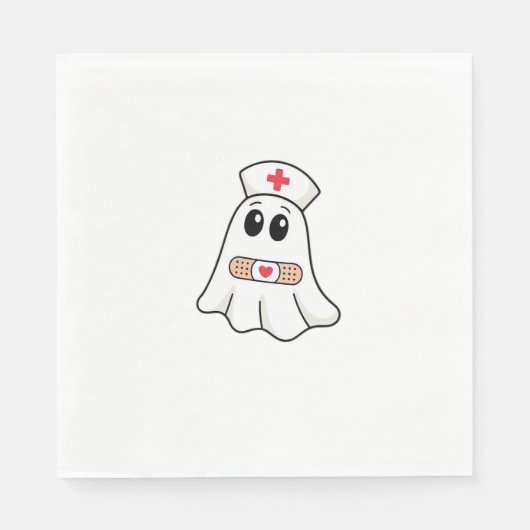 Serviette En Papier BOO CREW Ghost Nurse Funny Halloween Essentiel (Devant)
