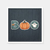 Serviette En Papier BOO Denim Rustic Country Citrouille Ghost Hallowee (Devant)