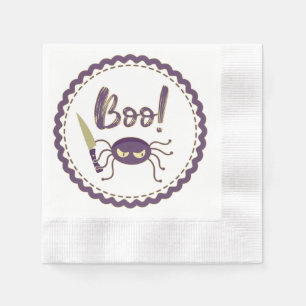 Serviette En Papier Boo drôle Halloween personnage d'araignée main