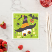 Serviette En Papier Boo Éffrayant sorcière Casquette chauves-souris mi (En situation)