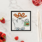 SERVIETTE EN PAPIER BOO ! FANTÔME (En situation)