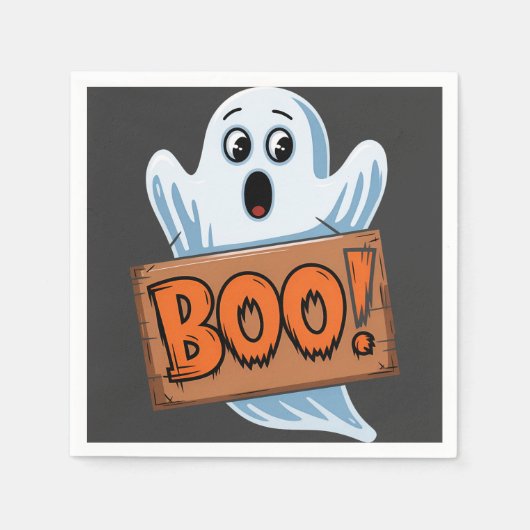 Serviette En Papier Boo Fantôme d'halloween (Devant)