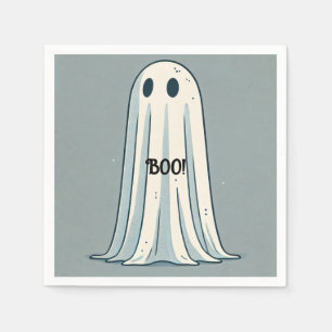 Serviette En Papier BOO ! Fantôme Vintage Vert Halloween