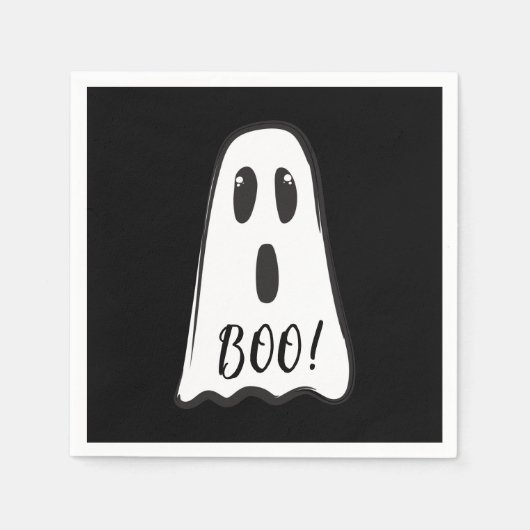 Serviette En Papier BOO ! Fête Costumée Halloween éffrayante (Devant)