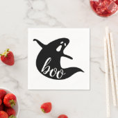 Serviette En Papier Boo. Fête d'Halloween en noir et blanc (En situation)