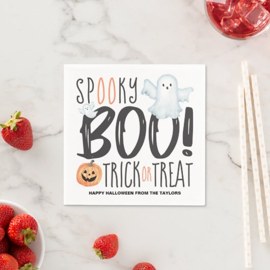 Serviette En Papier Boo Ghost Jack O'Lantern Halloween (En situation)