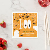 Serviette En Papier Boo Ghosts Orange Halloween fête d'anniversaire (En situation)