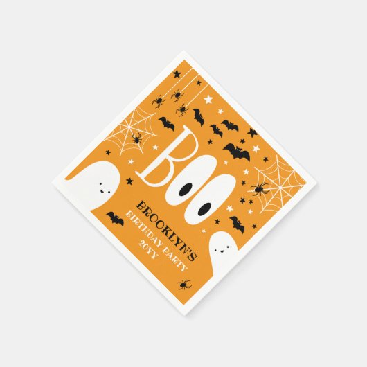 Serviette En Papier Boo Ghosts Orange Halloween fête d'anniversaire (Coin)