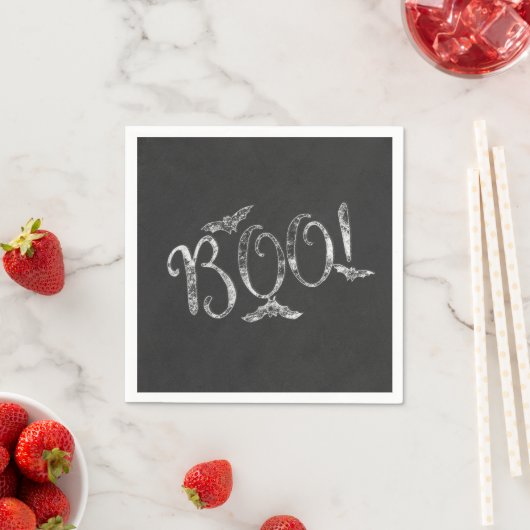 Serviette En Papier BOO ! Halloween Chalkboard Chalk Fête (En situation)