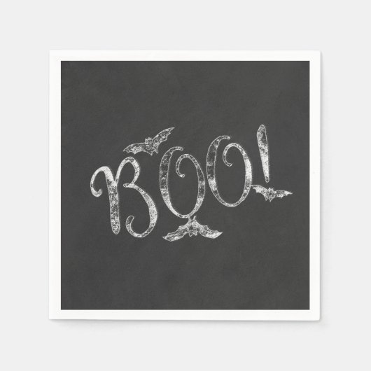 Serviette En Papier BOO ! Halloween Chalkboard Chalk Fête (Devant)